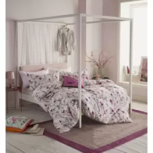 Image of Story Tree Duvet Cover Set 100% Cotton Pink Bedding Single - Pink - Cath Kidston