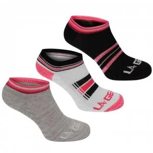 Image of LA Gear Yoga Sock 3 Pack Ladies - White/Gry/Black