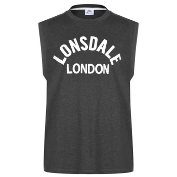 Image of Lonsdale Box Tank Vest Mens - Charcoal
