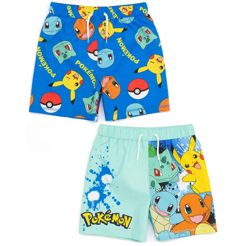 Image of Pokemon Multi-Pack of 2 Swim Shorts Blue