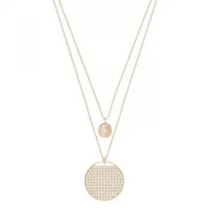Image of Ladies Swarovski Rose Gold Plated Ginger Double Layered Necklace