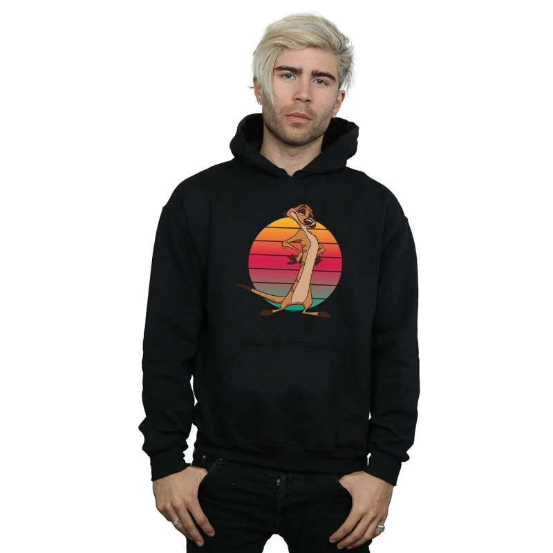 Image of Disney Men The Lion King Timon Sunset Hoodie in Black Size: Small Black S Male 5057972619940