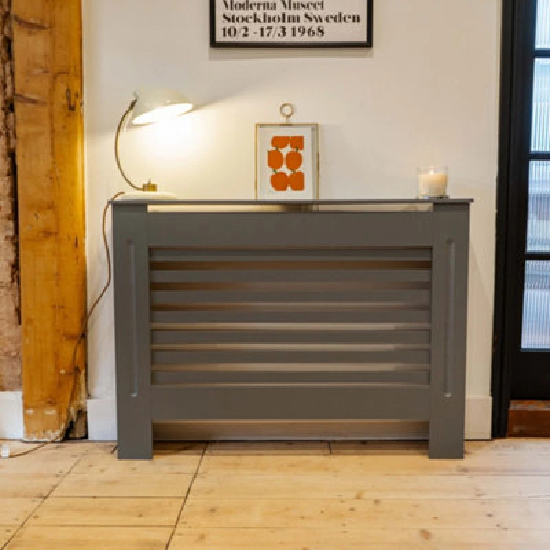 Image of Jack Stonehouse Horizontal Slat Mdf Unpainted Wooden Radiator Cover - Medium - 112Cm (W) X 81.5Cm (H) X 19Cm (D)