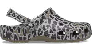 Image of Crocs Classic Animal Print Clogs Unisex Khaki / Leopard W8/M7