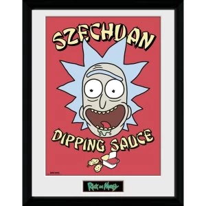 Image of Rick and Morty Szechuan Dipping Sauce Framed Collector Print