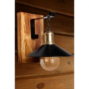 Image of Alk?m yan?k metal ba?l?kl? aplik Black Brown Wall Lamp