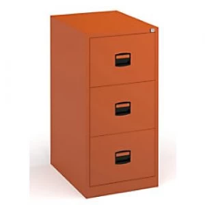 Image of Filing Cabinet with 3 Lockable Drawers CC3H1A 470 x 622 x 1016mm Orange