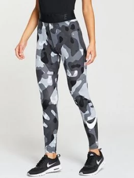 Image of Nike Sportswear Printed Swoosh Legging Camo Black Print Size L Women