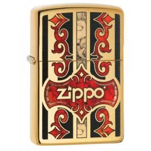 Image of Zippo Logo High Polish Brass Finish