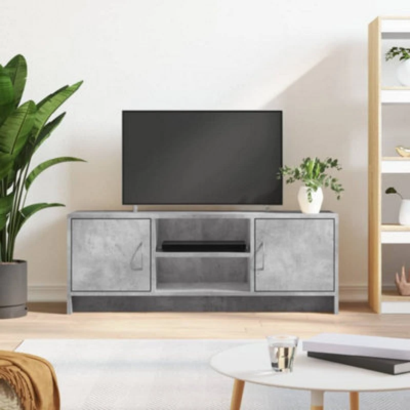 Image of Vidaxl TV Cabinet Concrete Grey 102X30X37.5cm Engineered Wood