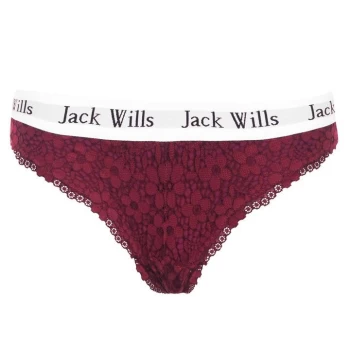 Image of Jack Wills Granforth Lace Knickers - Damson