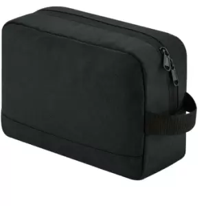 Image of Essential Recycled Toiletry Bag (One Size) (Black) - Bagbase