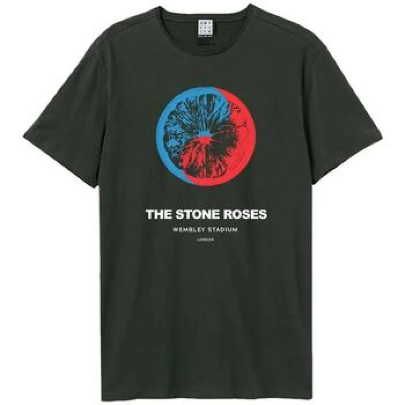 Image of Amplified Mens Wembley The Stone Roses T-Shirt in Charcoal Size: XS Charcoal Male XS