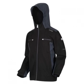 Image of Regatta Junior Highton II Waterproof & Breathable Jacket - Black/Ash