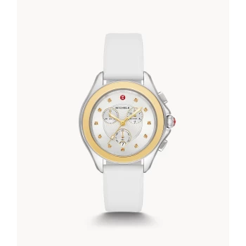 Image of Michele Womens Cape 18K Gold Honey Topaz Watch - White