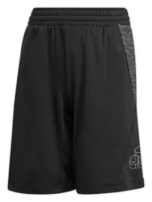 Image of adidas Boys Aeroready Heather Short, Black/White, Size 15-16 Years