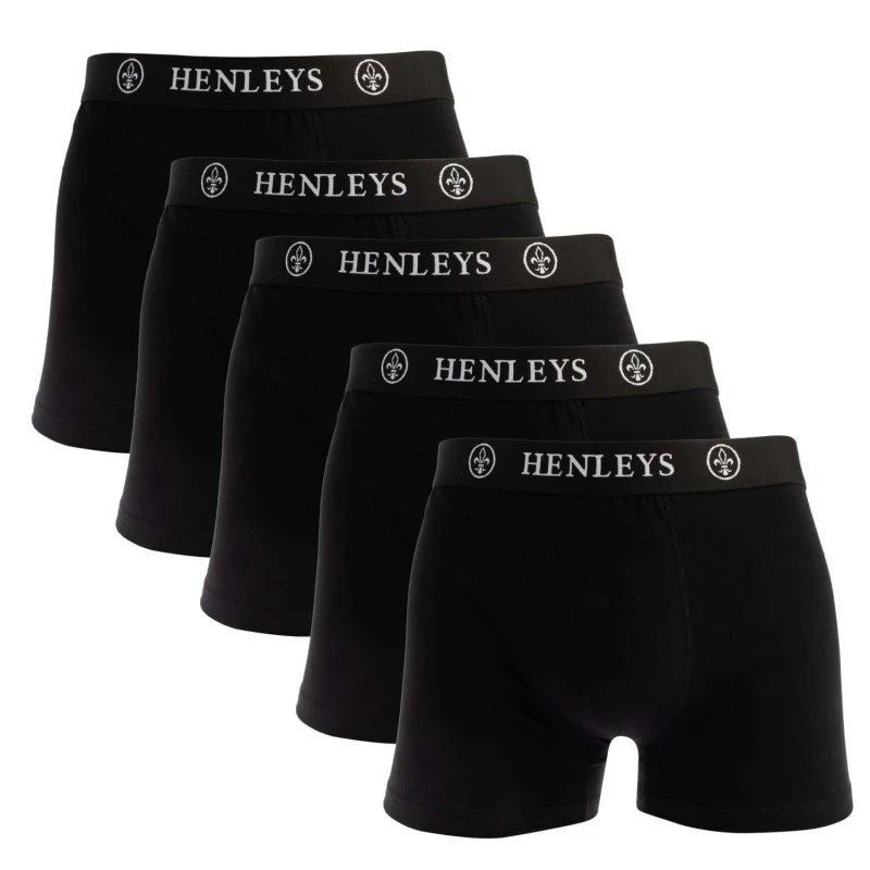 Image of Henleys 5 Pack - Black L