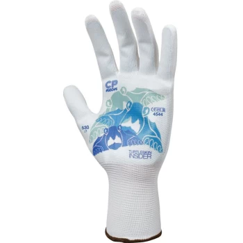 Image of Cut Resistant Gloves, White/Blue, Needle Resistant, Size XL - Turtleskin