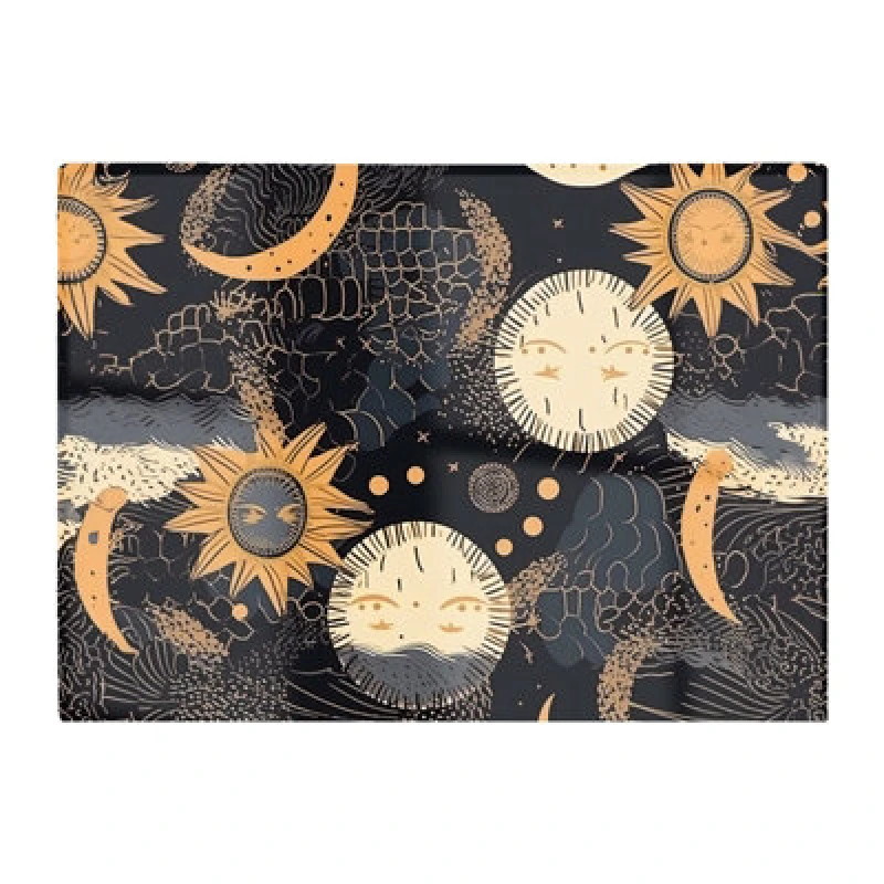 Image of Warren Reed Designer Gold Sun And Moon Glass Chopping Board