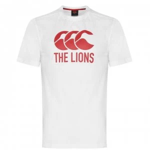 Image of Canterbury British and Irish Lions Logo T Shirt Mens - Bright WHITE