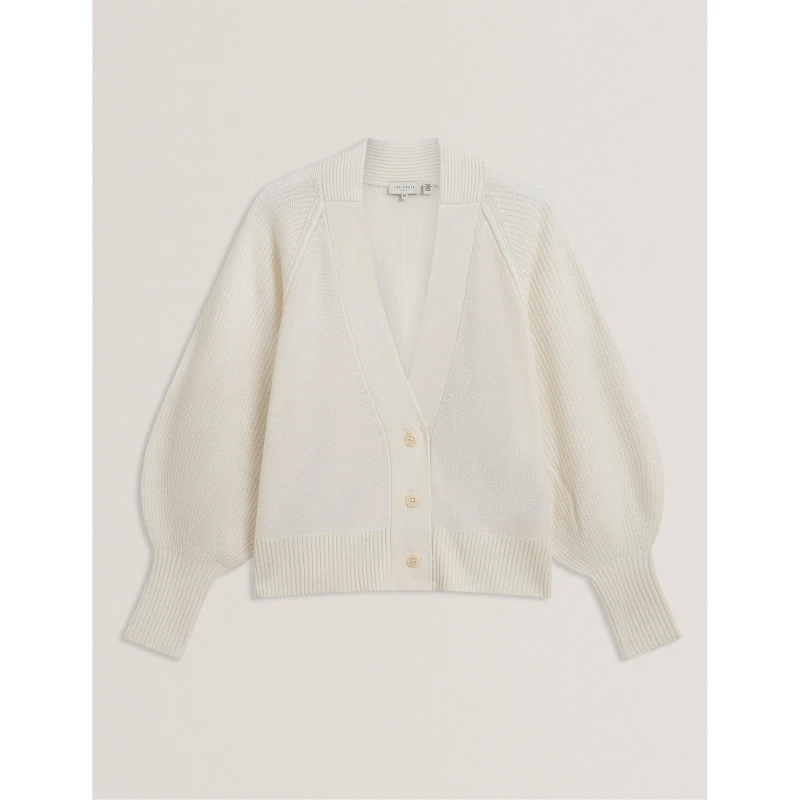 Image of Ted Baker Womens V Neck Cardigan Ivory female 8 (XS)