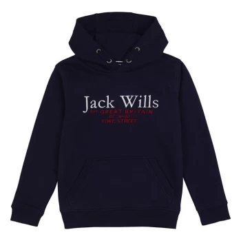 Image of Jack Wills Kids Batsford Logo Script Hoodie - Blue