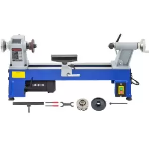 Image of 10 in. x 18 in. Variable Speed Benchtop Mini Wood Lathe & Variable Speed 500-3200RPM & Rubber Feet