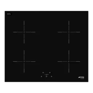 Image of SMEG Si564Duk 4 Zone Black Glass Induction Hob, (W)600mm