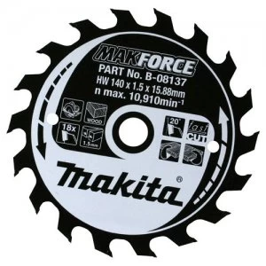 Image of Makita MAKFORCE Wood Cutting Saw Blade 355mm 40T 30mm
