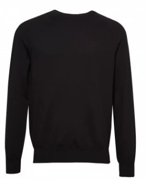 Image of Mens French Connection Stretch Cotton Crew Neck Jumper Black