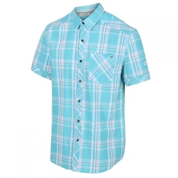Image of Regatta Blue 'Deakin Iii' Short Sleeve Checked Shirt - S