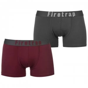 Image of Firetrap 2 Pack Trunks Mens - Grey / Wine