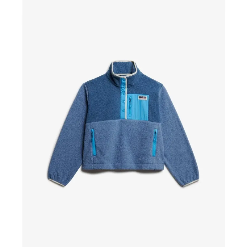 Image of Superdry Womens fleece Superdry Colour Block Bleu Female M