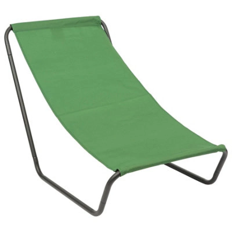 Image of Harbour Housewares Folding Beach Lounger - Matt Black/green