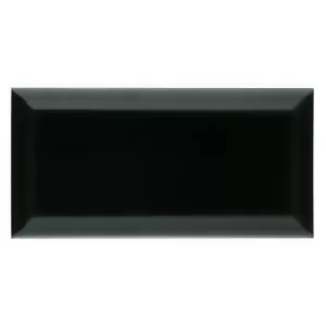 Image of Wickes Metro Black Ceramic Tile 200 x 100mm