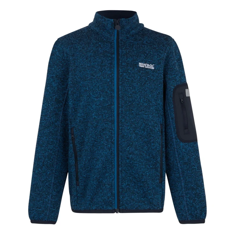 Image of Regatta Newhill Full Zip Lightweight Active Fleece in Bright Blue Size: 7-8 Years Bright Blue Unisex 7-8 Years
