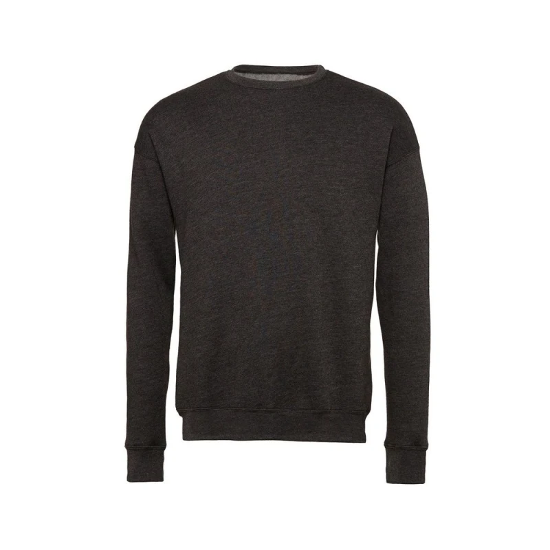 Image of Bella + Canvas Fleece Drop Shoulder Sweatshirt in Charcoal Size: XS Charcoal Unisex XS