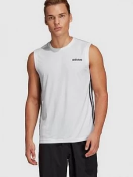 Image of adidas Designed 2 Move 3 Stripe Vest - White Size M Men