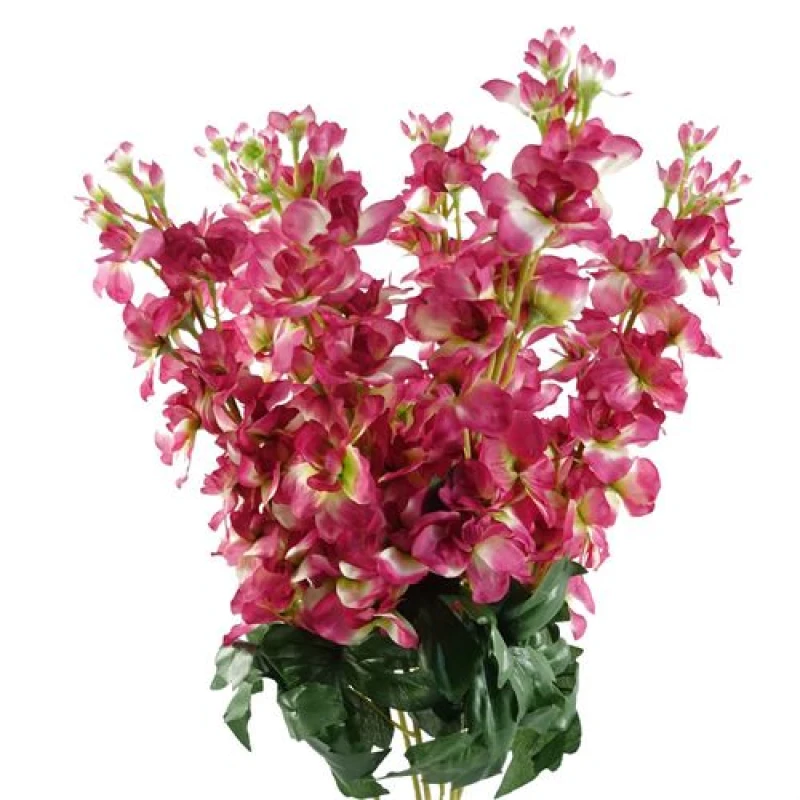 Image of Leaf Pack of 6 x 75cm Delphinium Dark Pink Artificial Stem