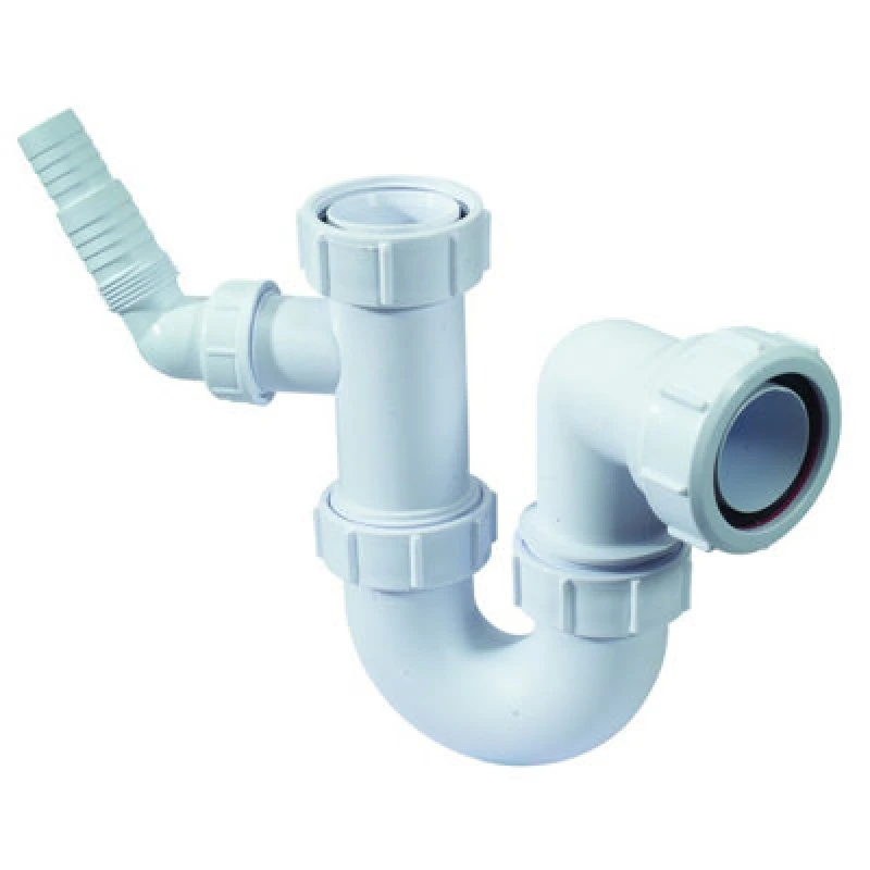 Image of McAlpine WM14 75mm Water Seal Tubular Swivel 'P' Trap with 1.5" Multifit Outlet and 135° swivel inlet connection for the discharge from a domestic app