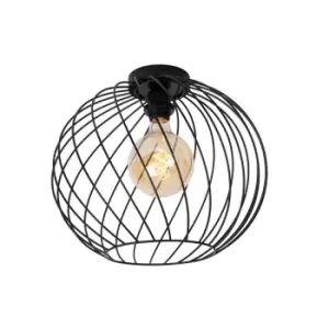 Image of Danza Classic Flush Ceiling Light - Ø40cm - 1xE27 - Black
