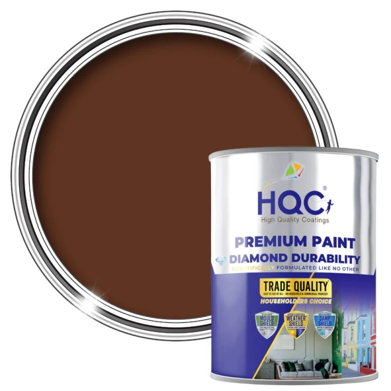 Image of HQC PAINTS Wood Paint - 20L - Best Use For Fences, Gates, Sheds & Furniture in Leaf Brown Leaf Brown Unisex 20L