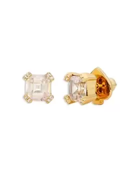 Image of kate spade new york Dazzle Square Cubic Zirconia Stud Earrings in Gold Tone