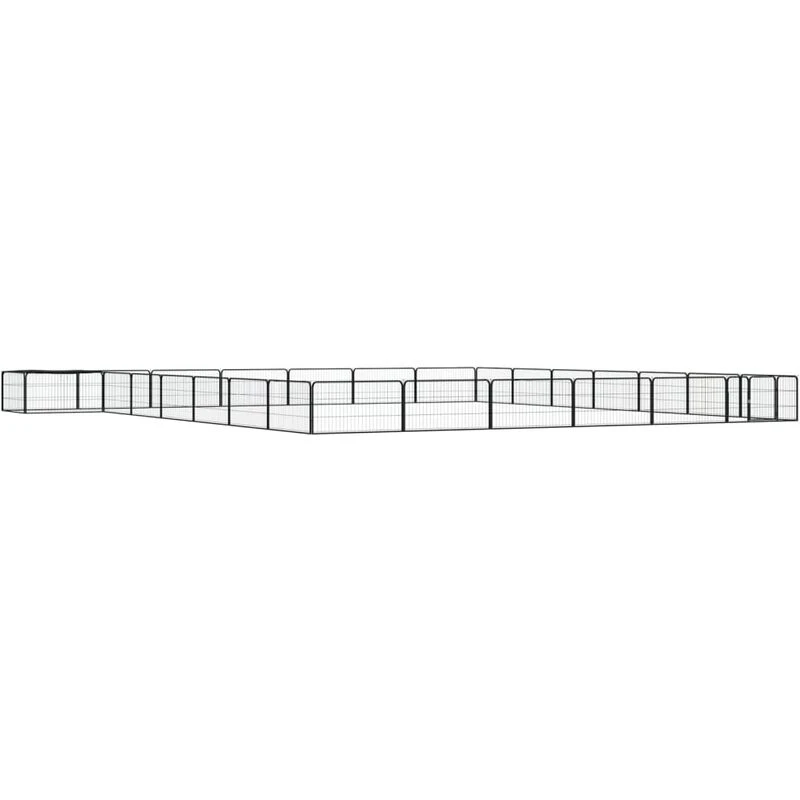 Image of VIDAXL 28-Panel Dog Playpen Black 100x50cm Powder-coated Steel Vidaxl 8720287159148