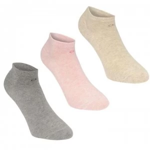 Image of Calvin Klein Logo 3 Pack Liner Socks - Pink/Grey