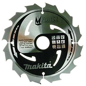 Image of Makita B 07967 M force 12 Teeth Circular Saw Blade 190 x 30mm