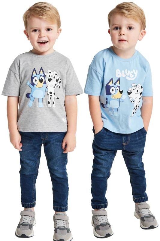 Image of Brand Threads Bluey T-Shirt 2 pack Size: 2-3 Years Multicolor Unisex 2-3 Years
