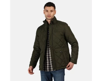 Image of Regatta Green Lockelocke Insulated Diamond Quilted Jacket - S