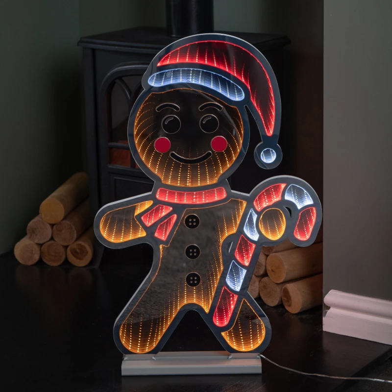 Image of 60cm Light up Gingerbread Man Infinity Christmas Decoration with LEDs