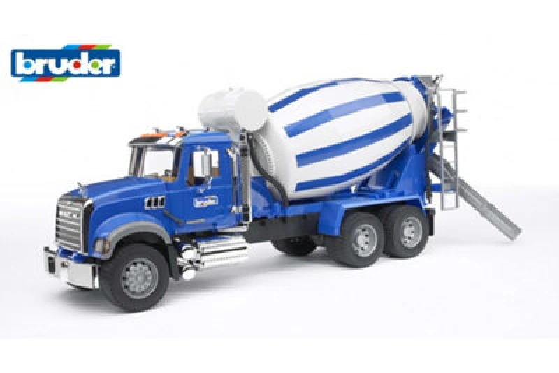Image of Bruder Mack Granite Cement Mixer Truck Detailed Vehicle & Playset Model